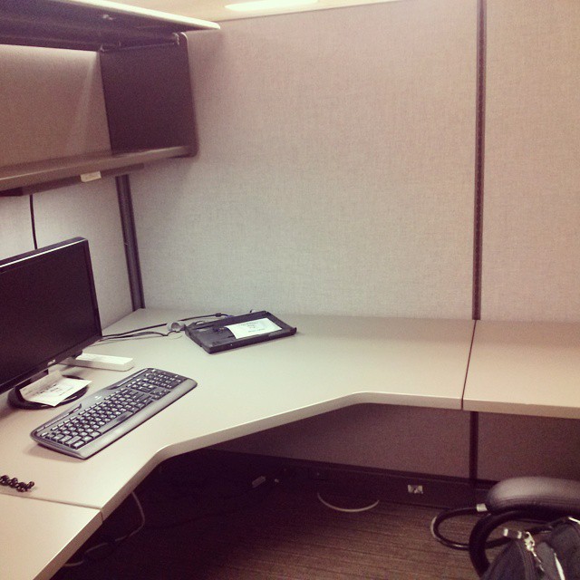 My faithful little cubicle at the Epic Center, Wichita, KS